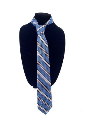 ✨Jos. A. Bank Reserve Silk Tie Blue Houndstooth Diagonal Repp Stripe Luxury✨